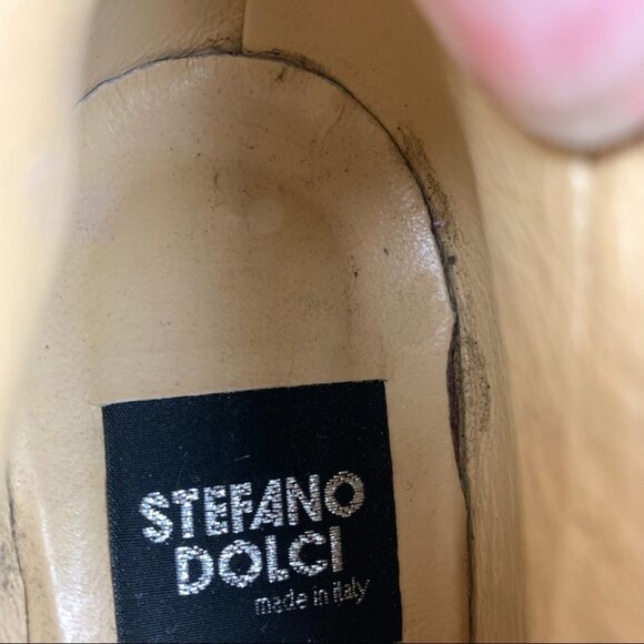 STEFANO Dolci Black Leather Chunky Heel Booties size 35 ½ - Picture 5 of 10